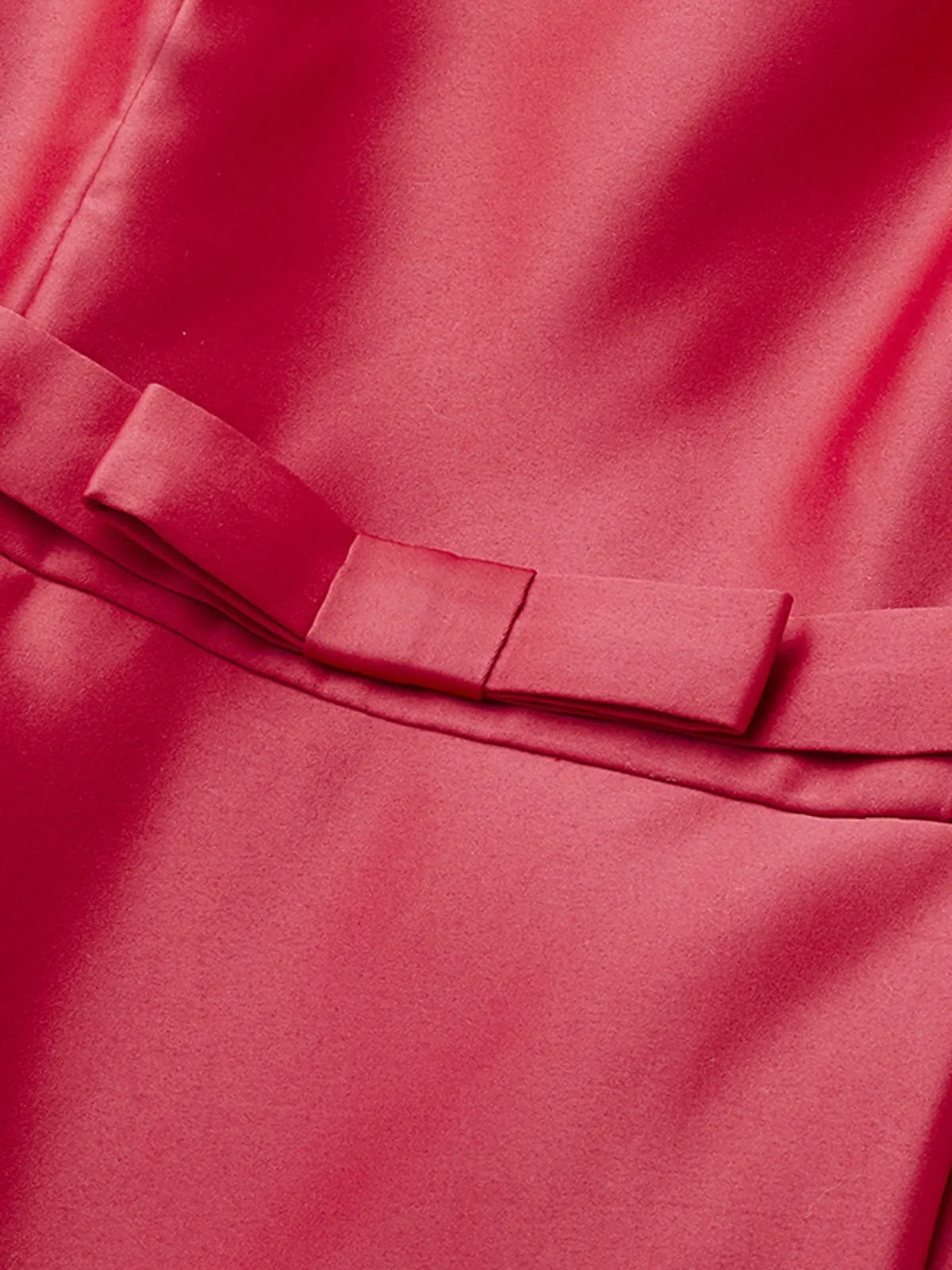 1950s Cold Shoulder Satin Bow Dress