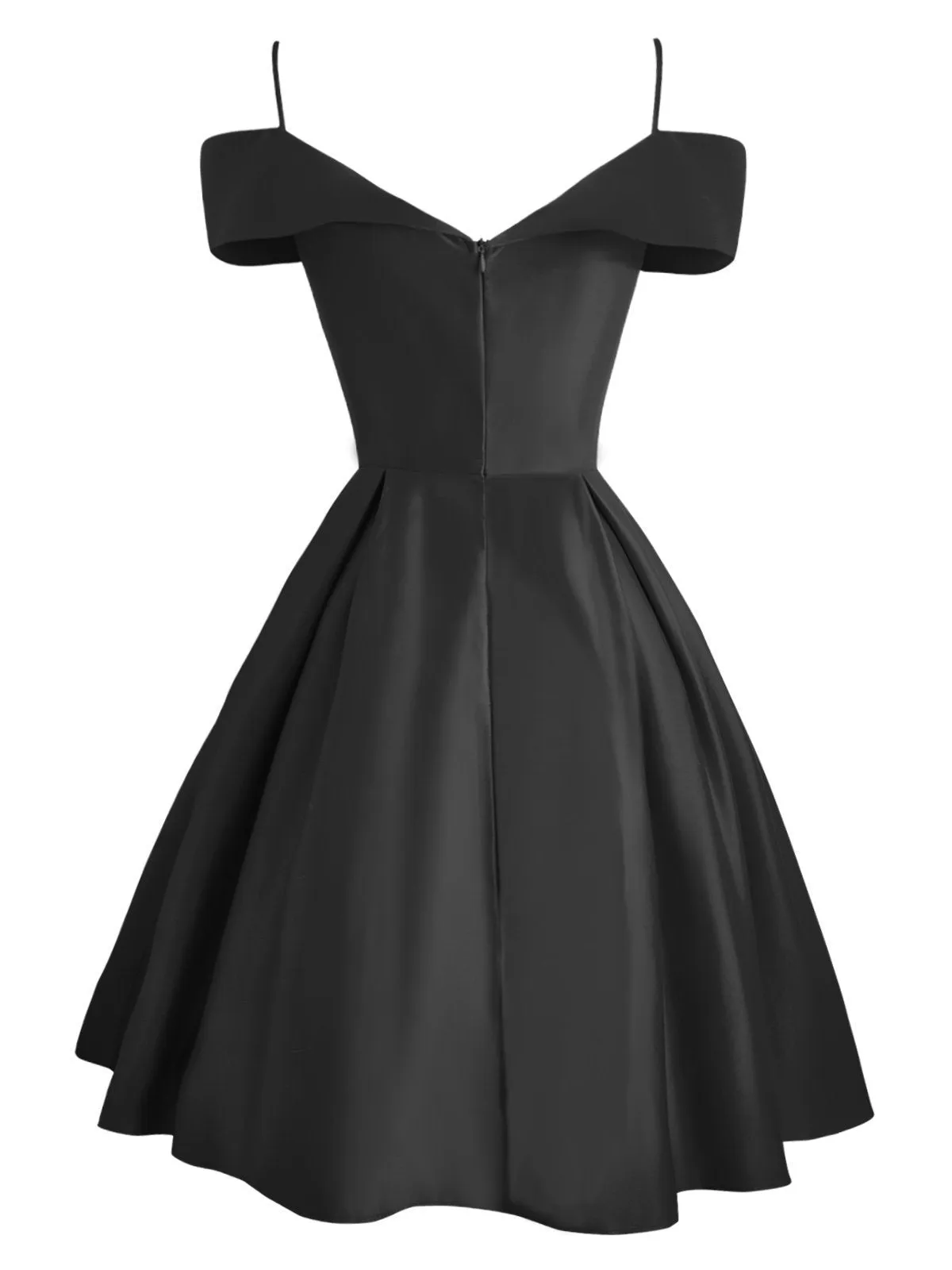 1950s Cold Shoulder Satin Bow Dress