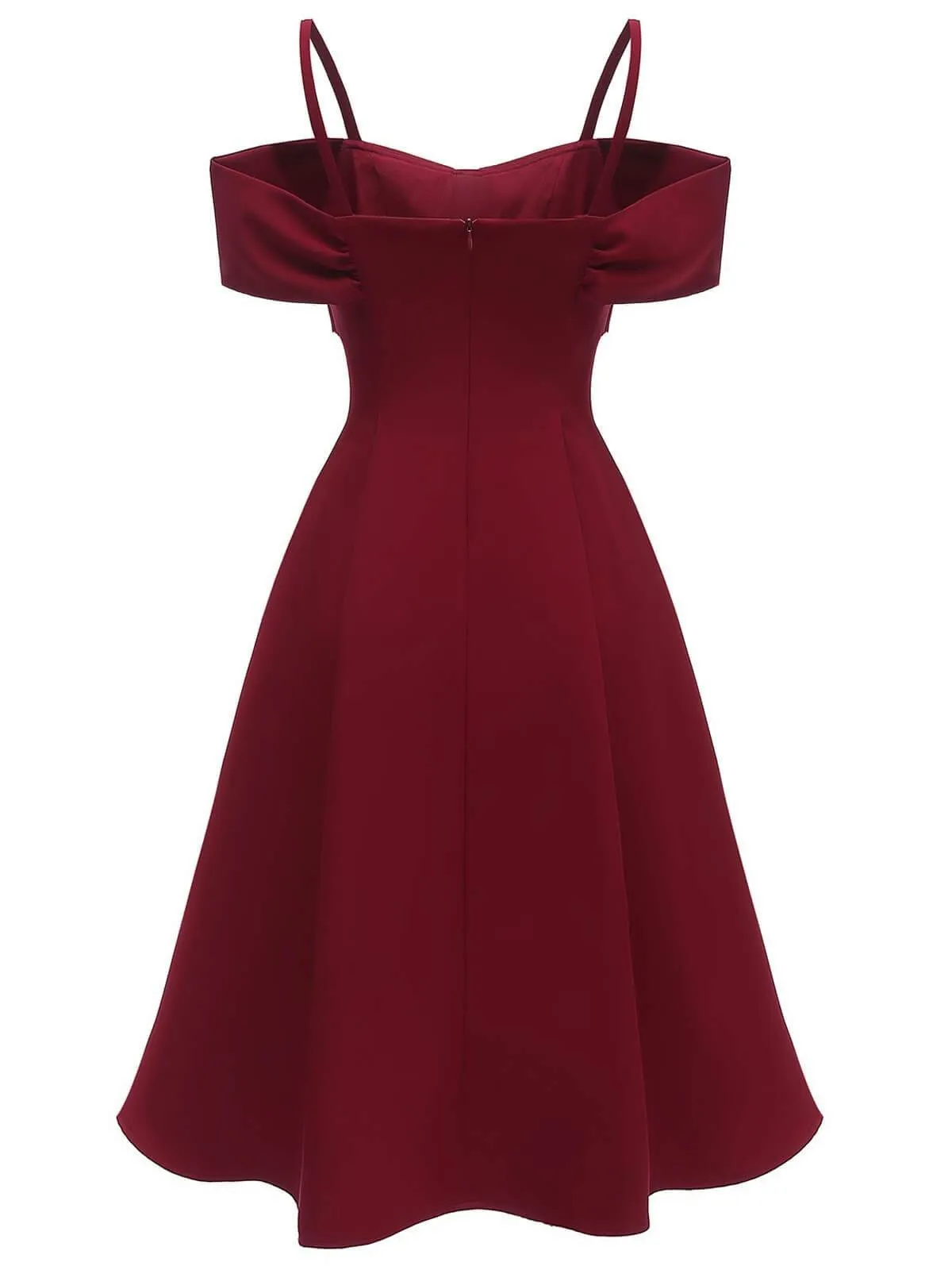 1950s Cold Shoulder Wedding Guest Dress
