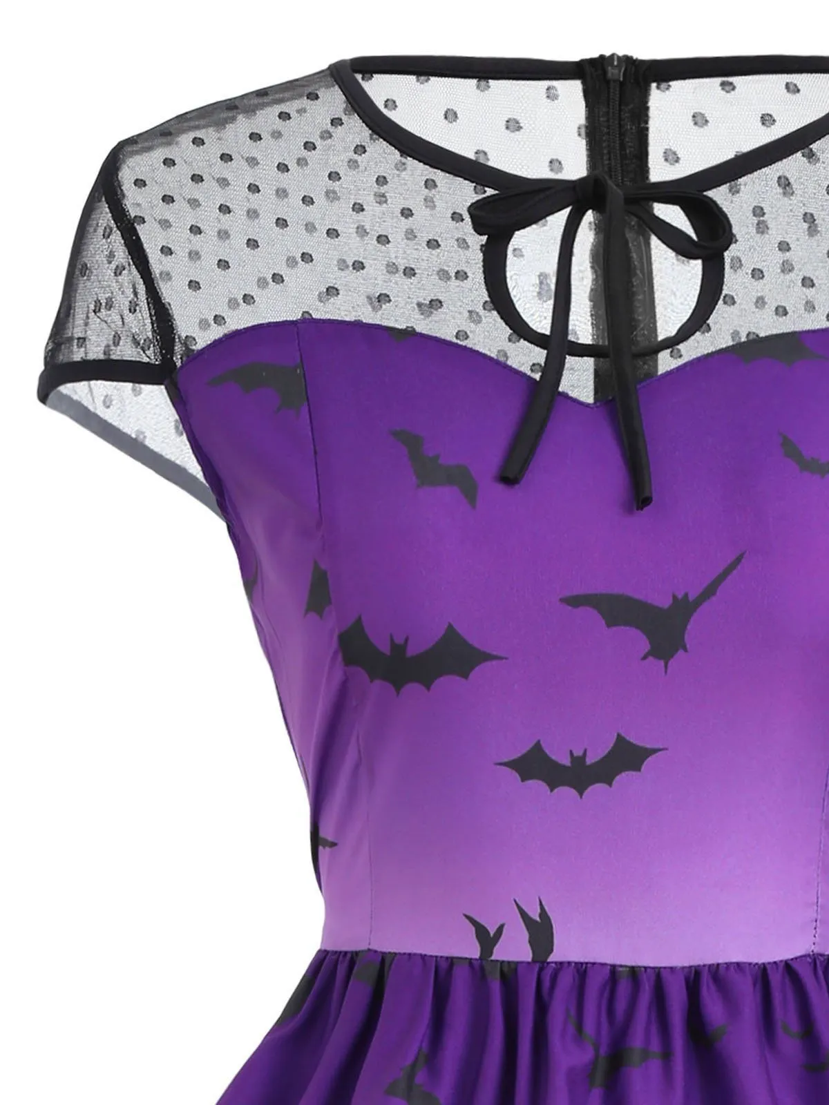 1950s Halloween Print Mesh Dress