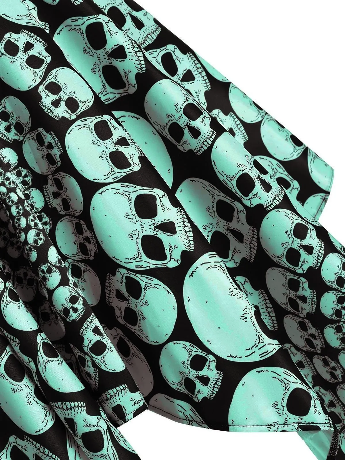 1950s Halloween Skull Lace-up Strap Dress