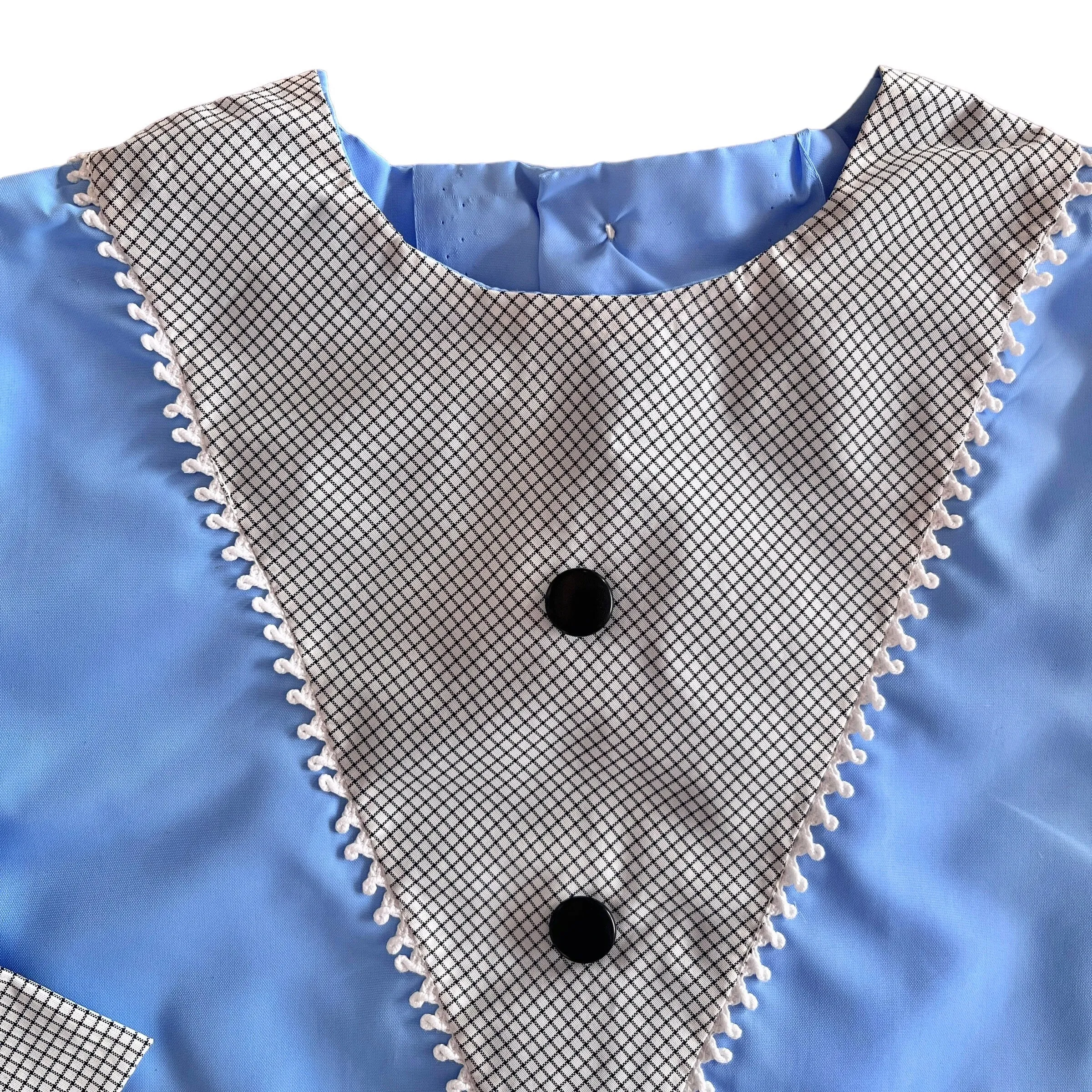 1960s Blue Toddler Nylon Shirt / Blouse / 9-12 Months