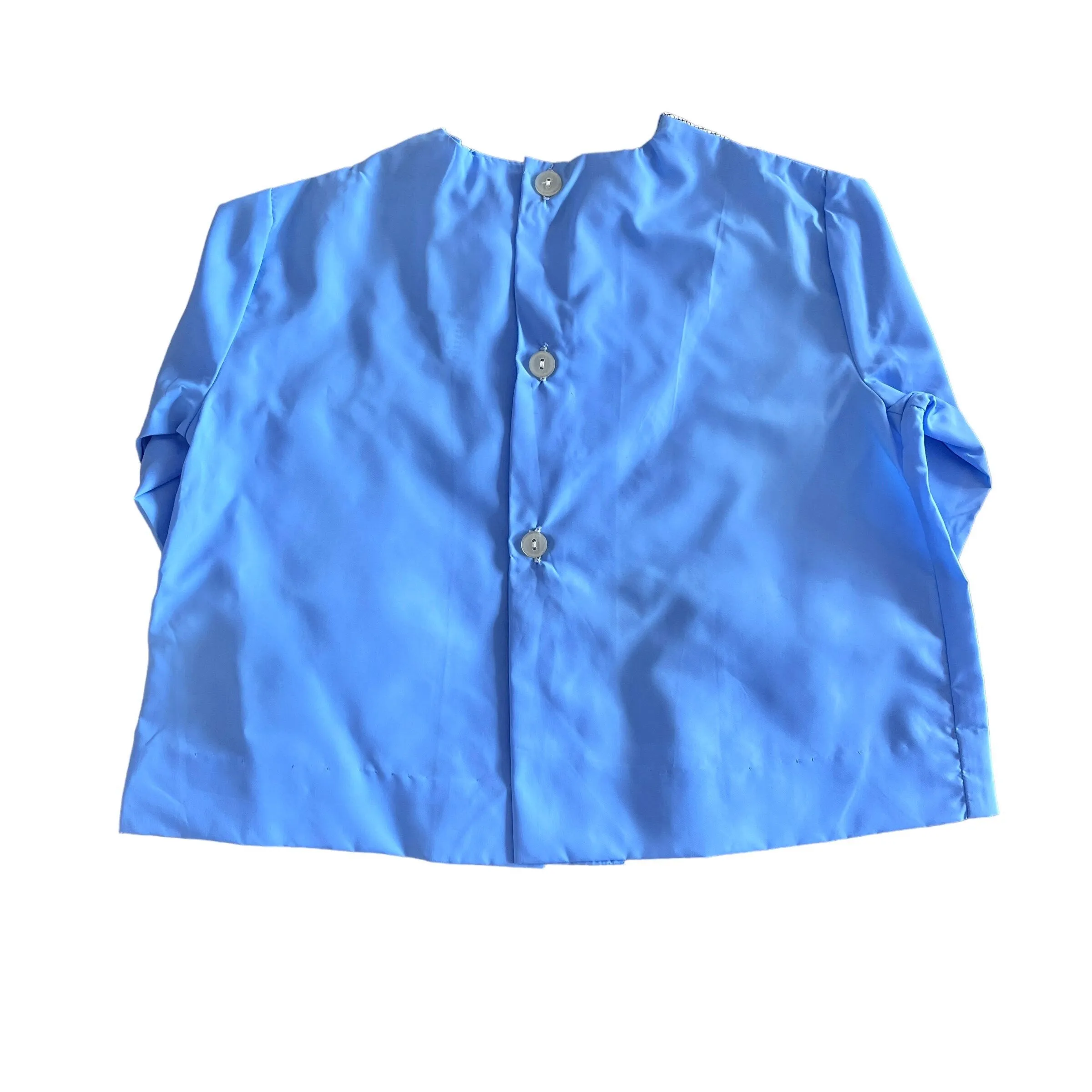 1960s Blue Toddler Nylon Shirt / Blouse / 9-12 Months