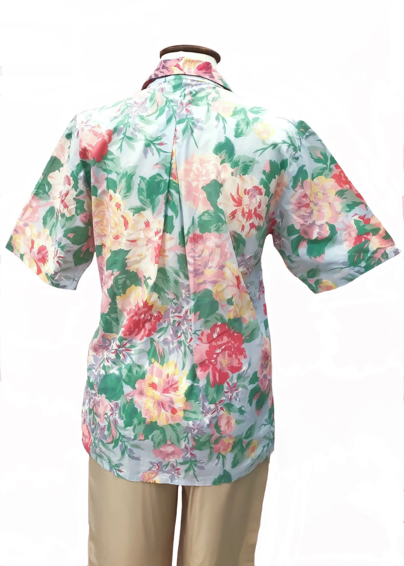 1980s Vintage Mulberry Liberty Cotton Floral Short Sleeve Blouse