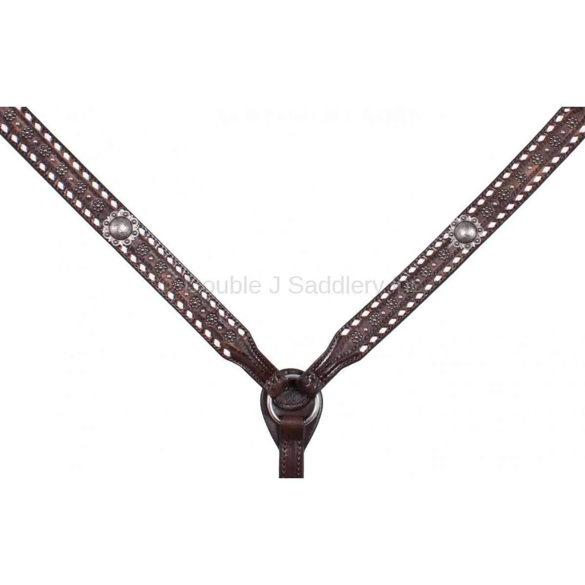BC481 - Brown Vintage Studded Breast Collar