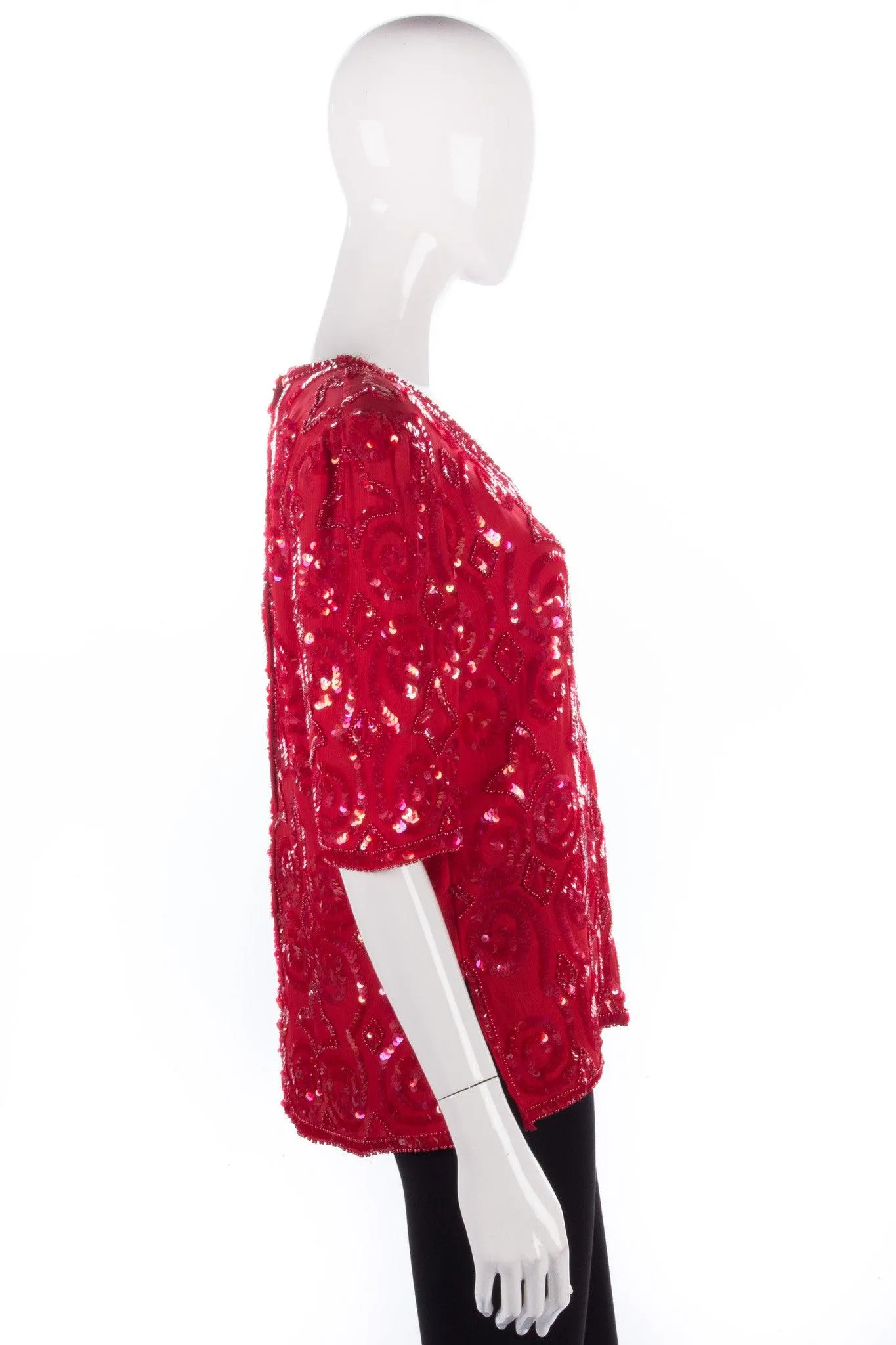 Beautiful Vintage Silk 70's Frank Usher Top Size 14/ tM