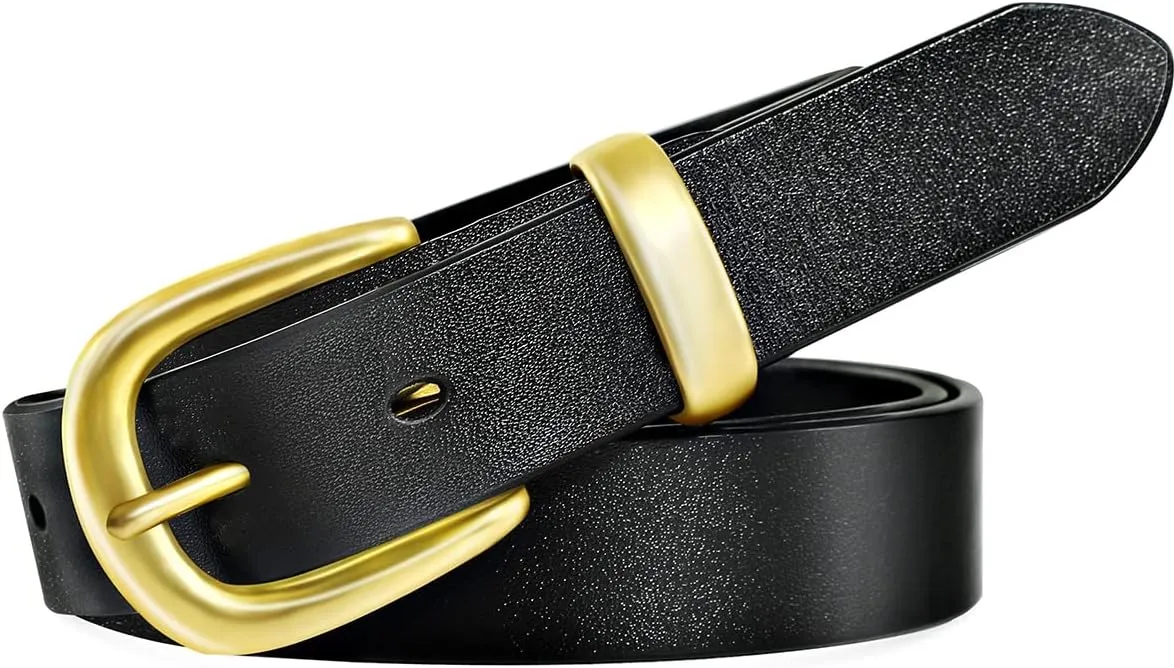Belts for Women Full Grain genuine leather belts Pants Brass Buckle Brown belt women Western Cowgirl Belts for Jeans