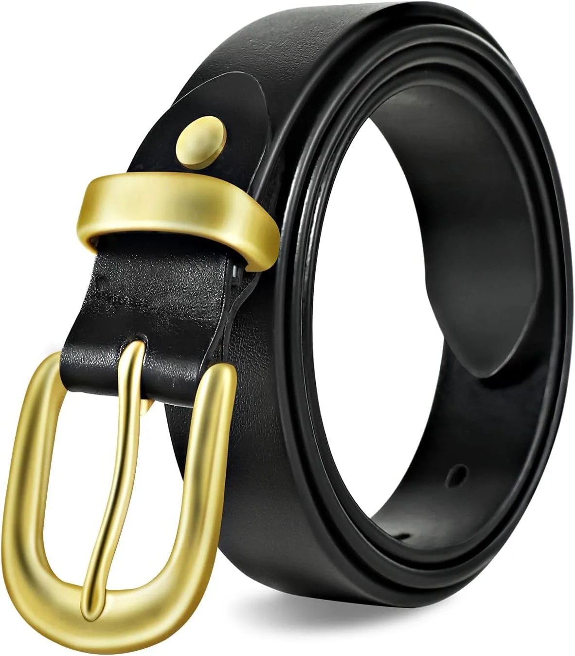 Belts for Women Full Grain genuine leather belts Pants Brass Buckle Brown belt women Western Cowgirl Belts for Jeans