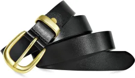 Belts for Women Full Grain genuine leather belts Pants Brass Buckle Brown belt women Western Cowgirl Belts for Jeans
