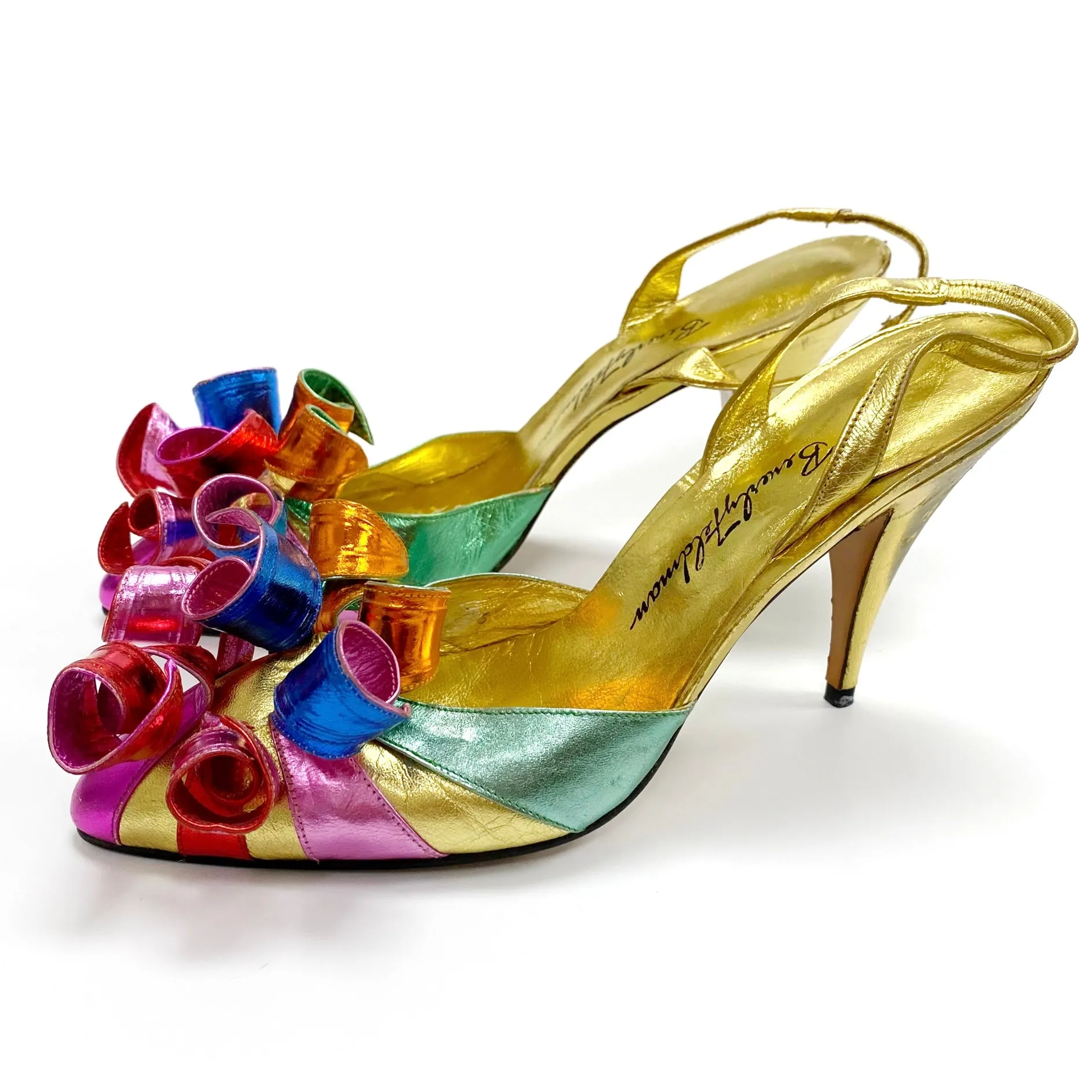 Beverly Feldman Metallic Party Pumps