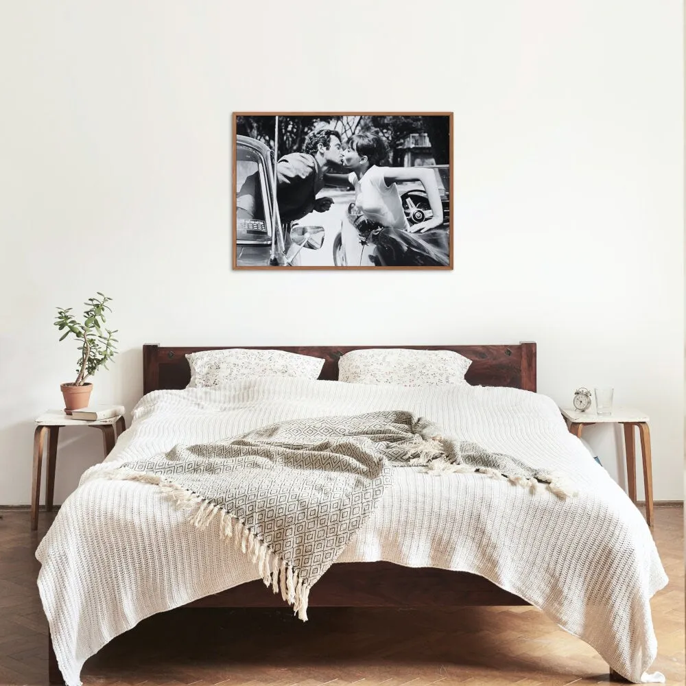 Black & White Classic Movie Poster PRINTABLE WALL ART, Vintage Car, Vintage Wall Art, Retro Wall Decor, Old Hollywood, The Kiss Poster, Glam