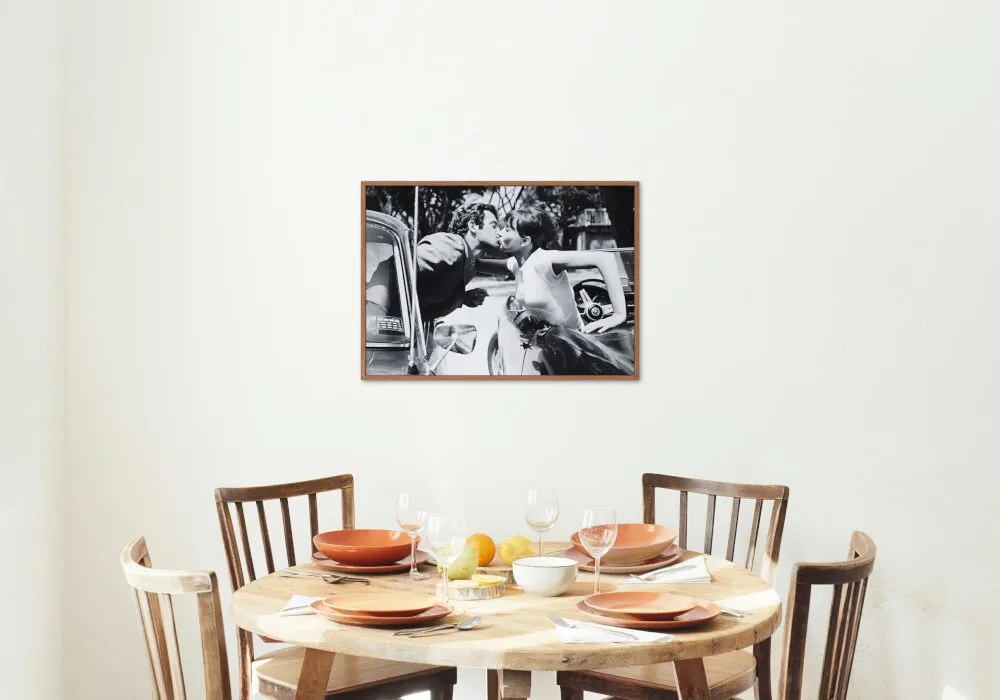 Black & White Classic Movie Poster PRINTABLE WALL ART, Vintage Car, Vintage Wall Art, Retro Wall Decor, Old Hollywood, The Kiss Poster, Glam