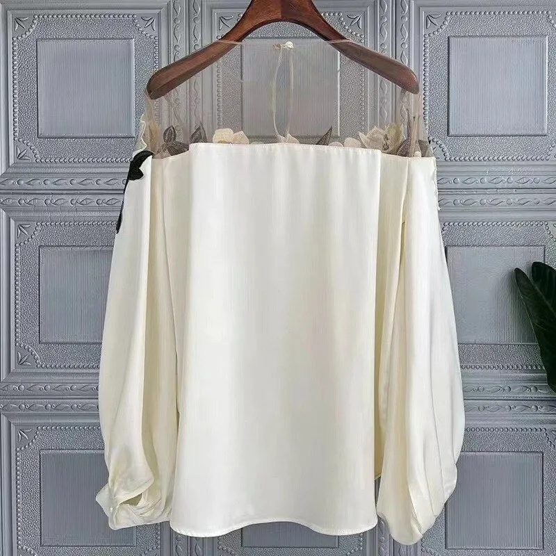 Brittany Floral Embroidered Designer Blouse