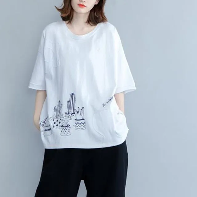 Cactus Printed Vintage T-shirt