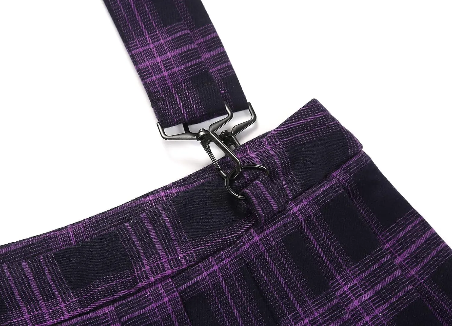 chouyatou Women's Cool Sweet A-Line Decorative Strap Plaid Pleated Mini Skirt