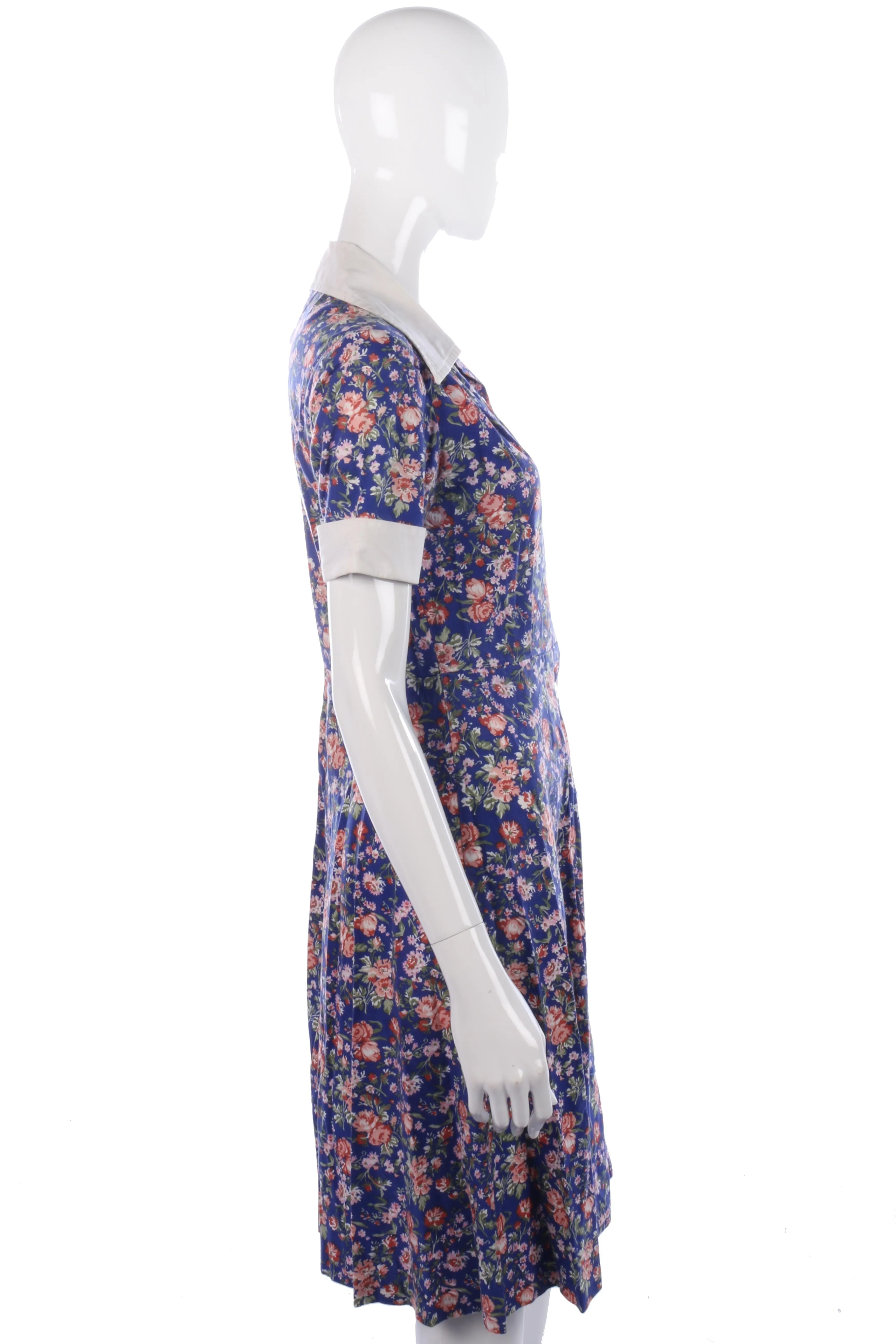 Devonshire Lady cotton vintage floral blue dress size M