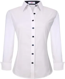 Esabel.C Womens Button Down Shirts Long Sleeve Regular Fit Stretch Work Blouse