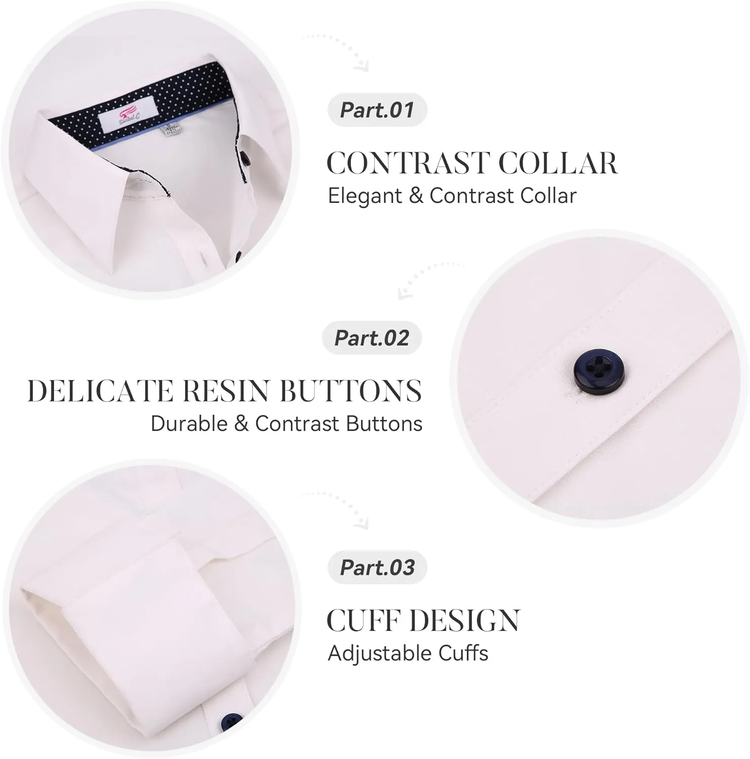 Esabel.C Womens Button Down Shirts Long Sleeve Regular Fit Stretch Work Blouse