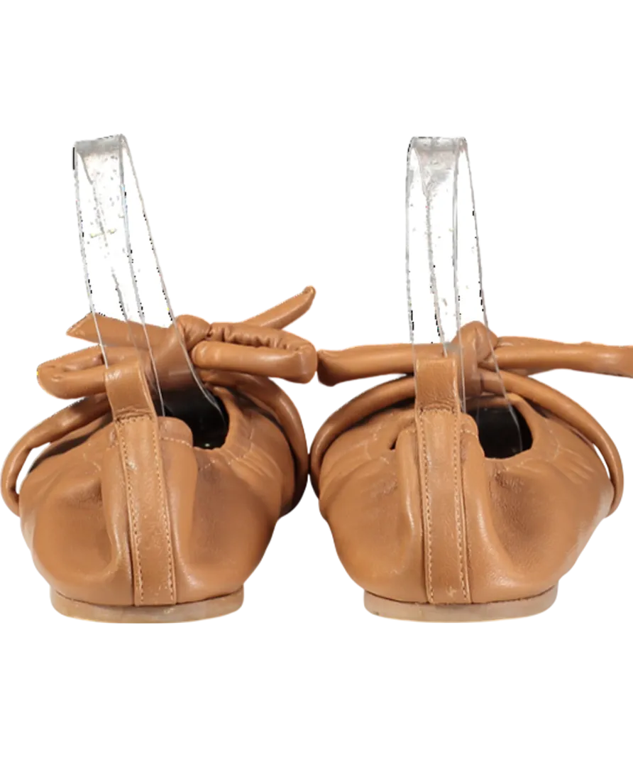 Flattered Brown Polly Flat Leather Pumps UK 7 EU 40 👠