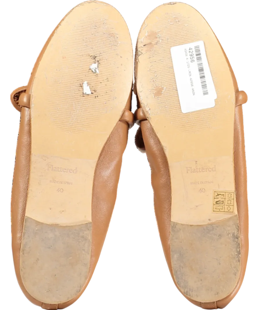 Flattered Brown Polly Flat Leather Pumps UK 7 EU 40 👠
