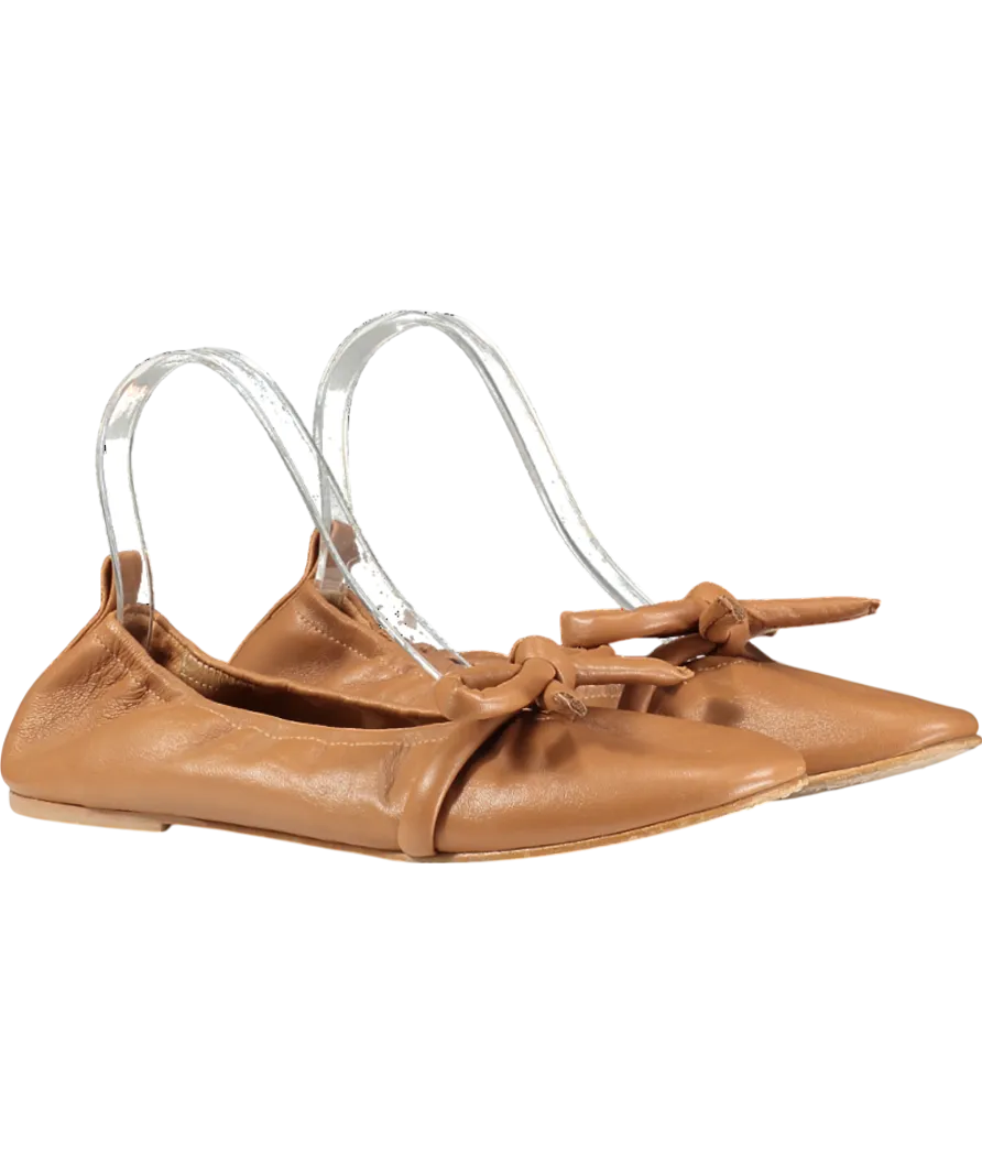 Flattered Brown Polly Flat Leather Pumps UK 7 EU 40 👠