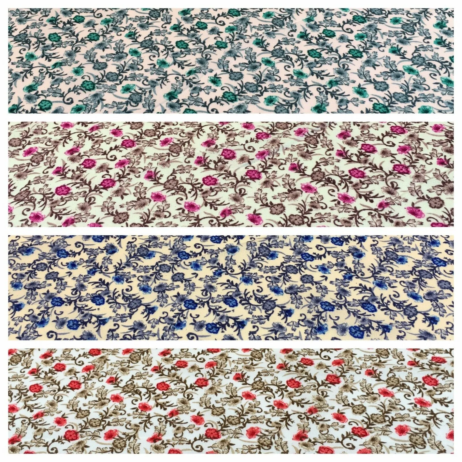 Floral Vintage Shabby Chic Printed soft crepe dress fabric 44" M762 Mtex