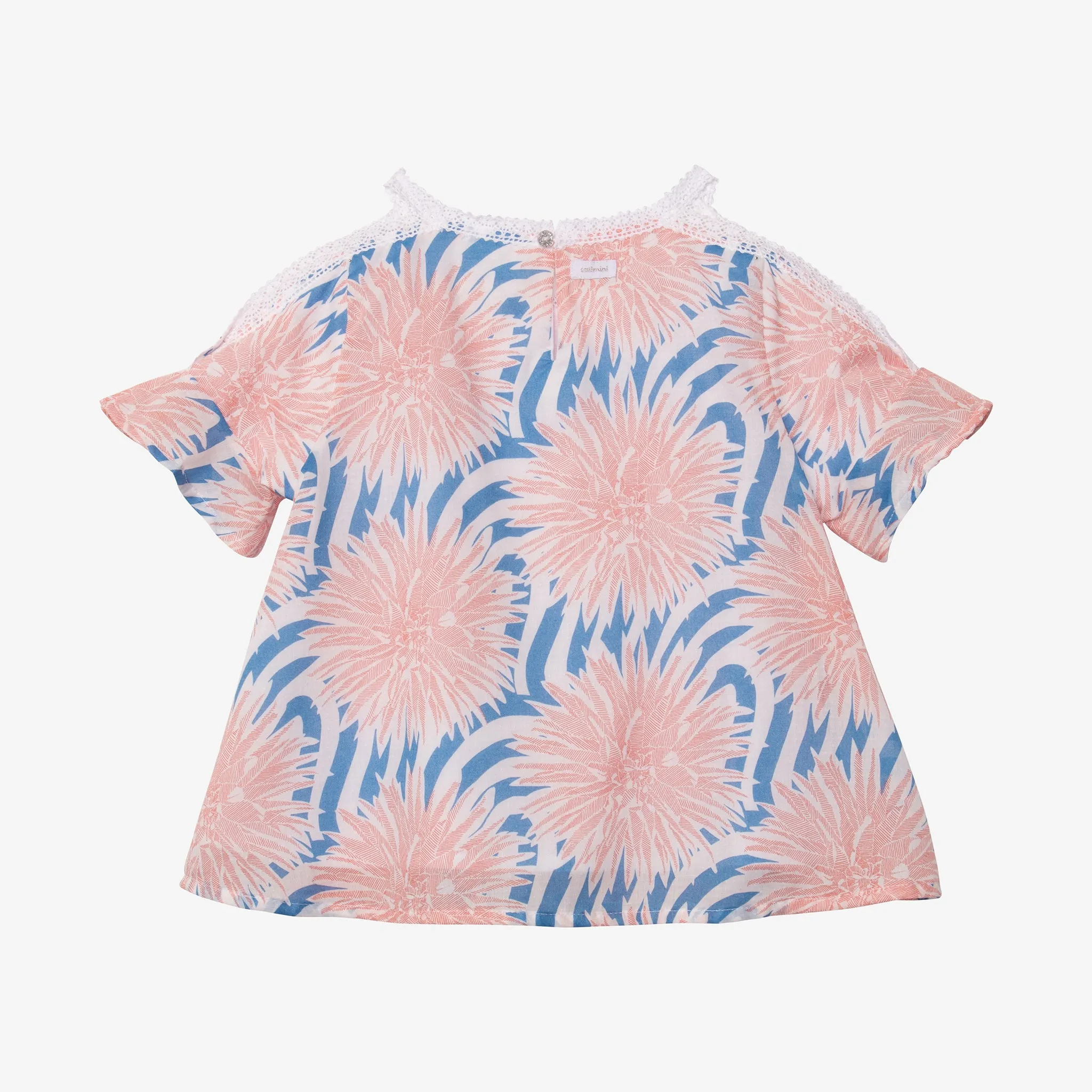 Girl printed dahlias flare blouse