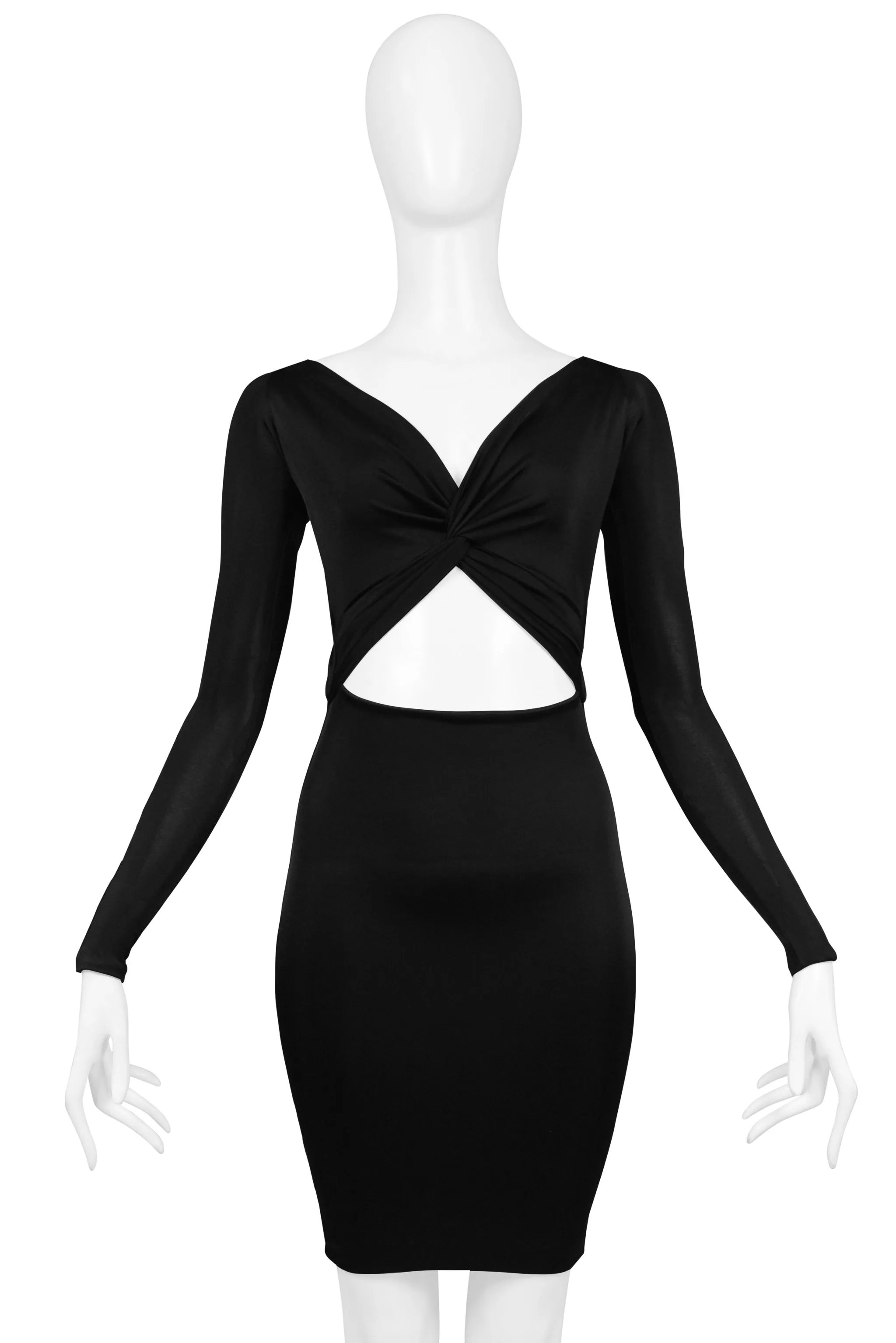 GUCCI BY TOM FORD BLACK CUTOUT MINI DRESS