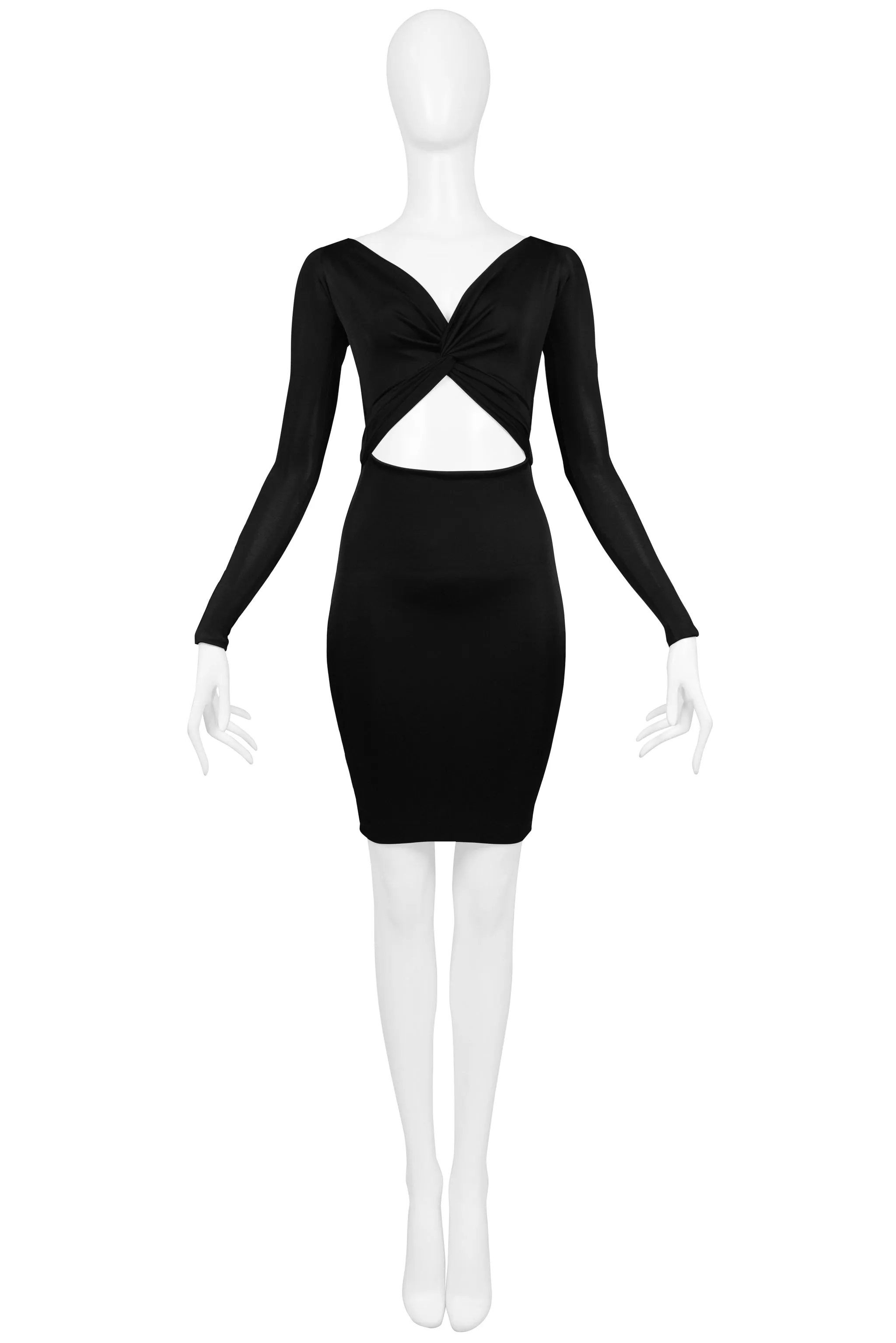 GUCCI BY TOM FORD BLACK CUTOUT MINI DRESS