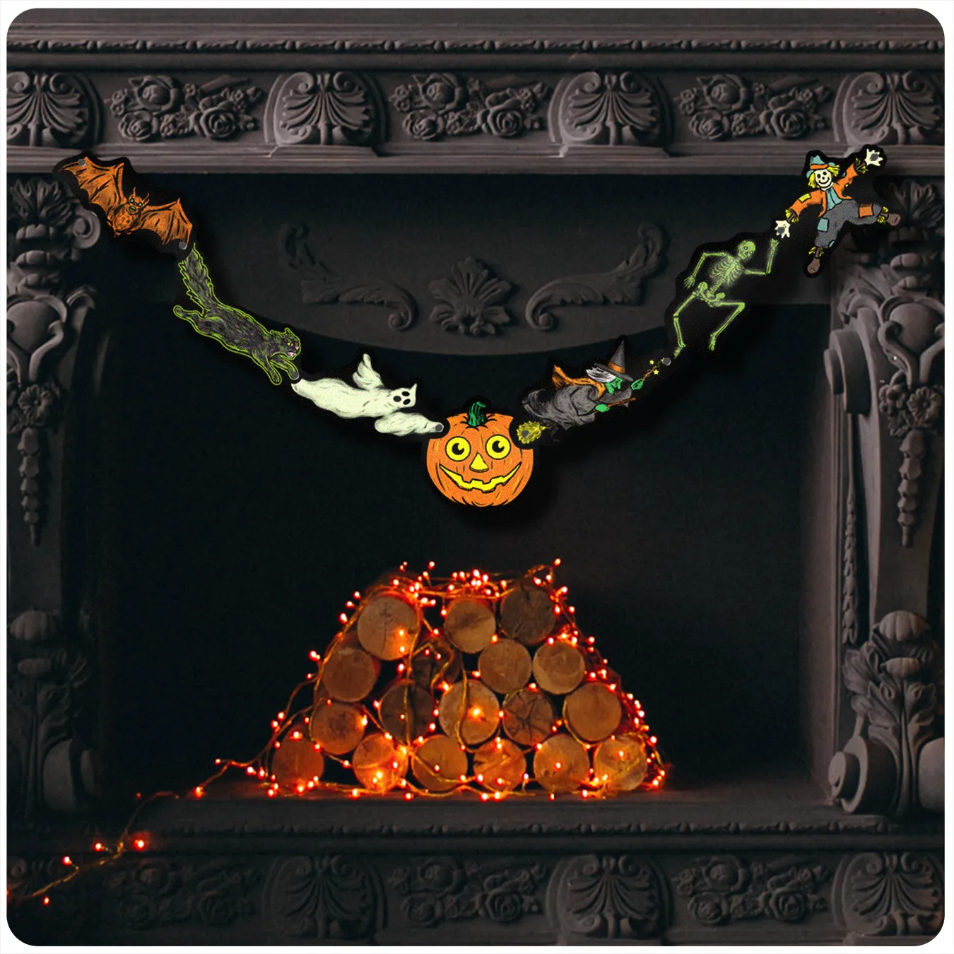 Jointed Halloween Friends Cutout Banner