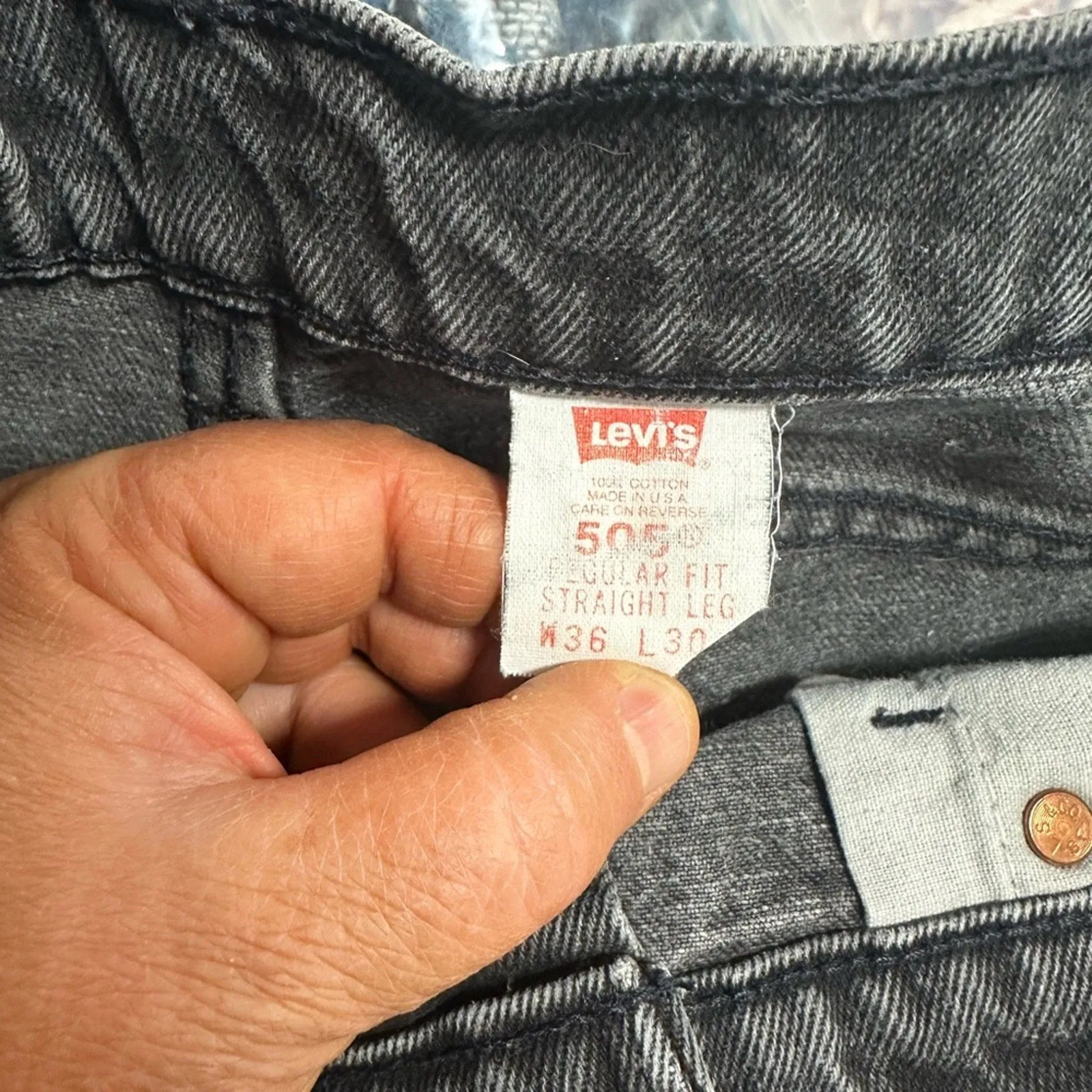 Levi's Vintage 505 Black Straight-Leg Jeans with Classic Cut