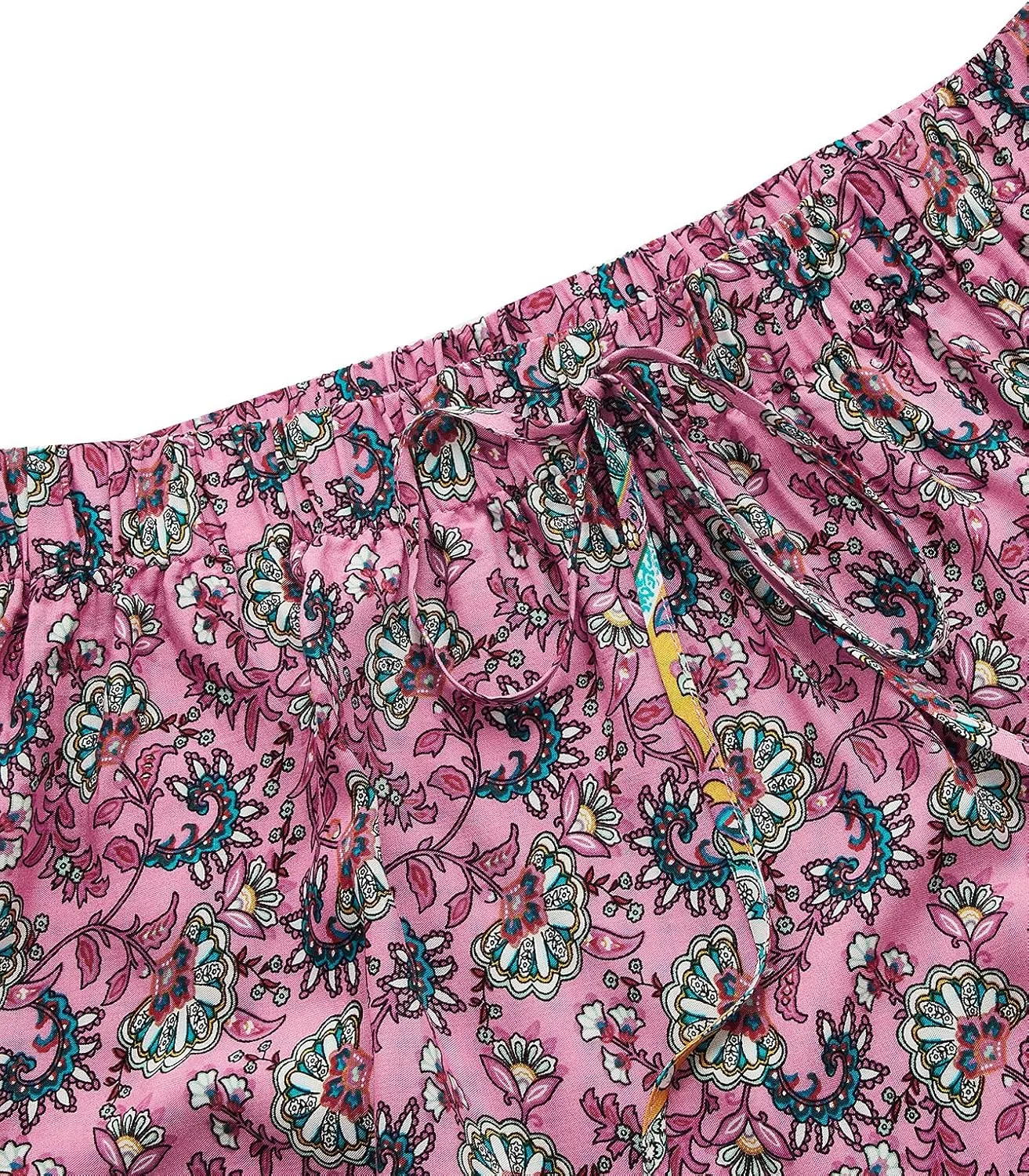 Milumia Women Boho Vintage Floral Print Long Skirt Summer Tiered Maxi Skirt