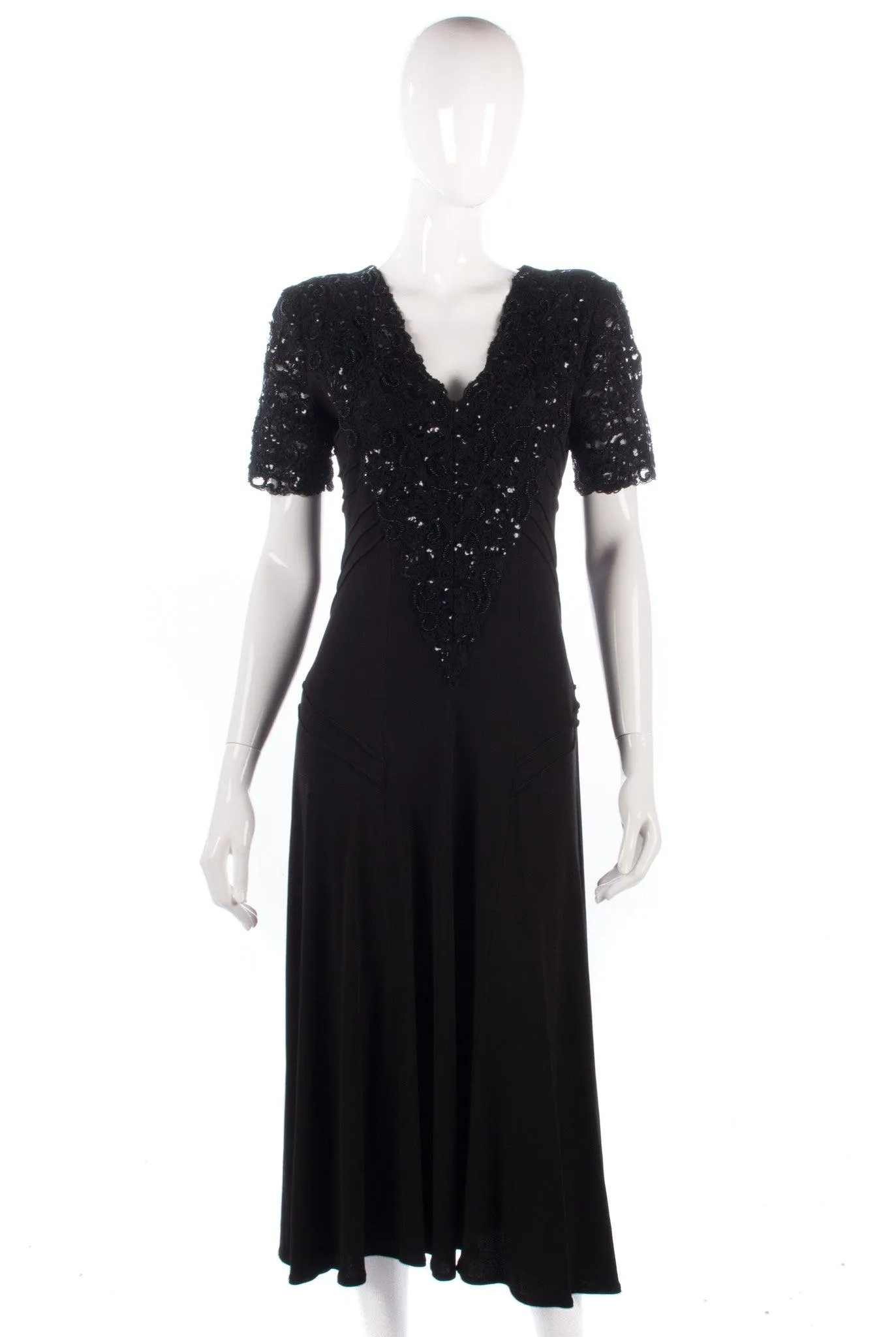 Sierra Designs Vintage black dress with beading size 10/12