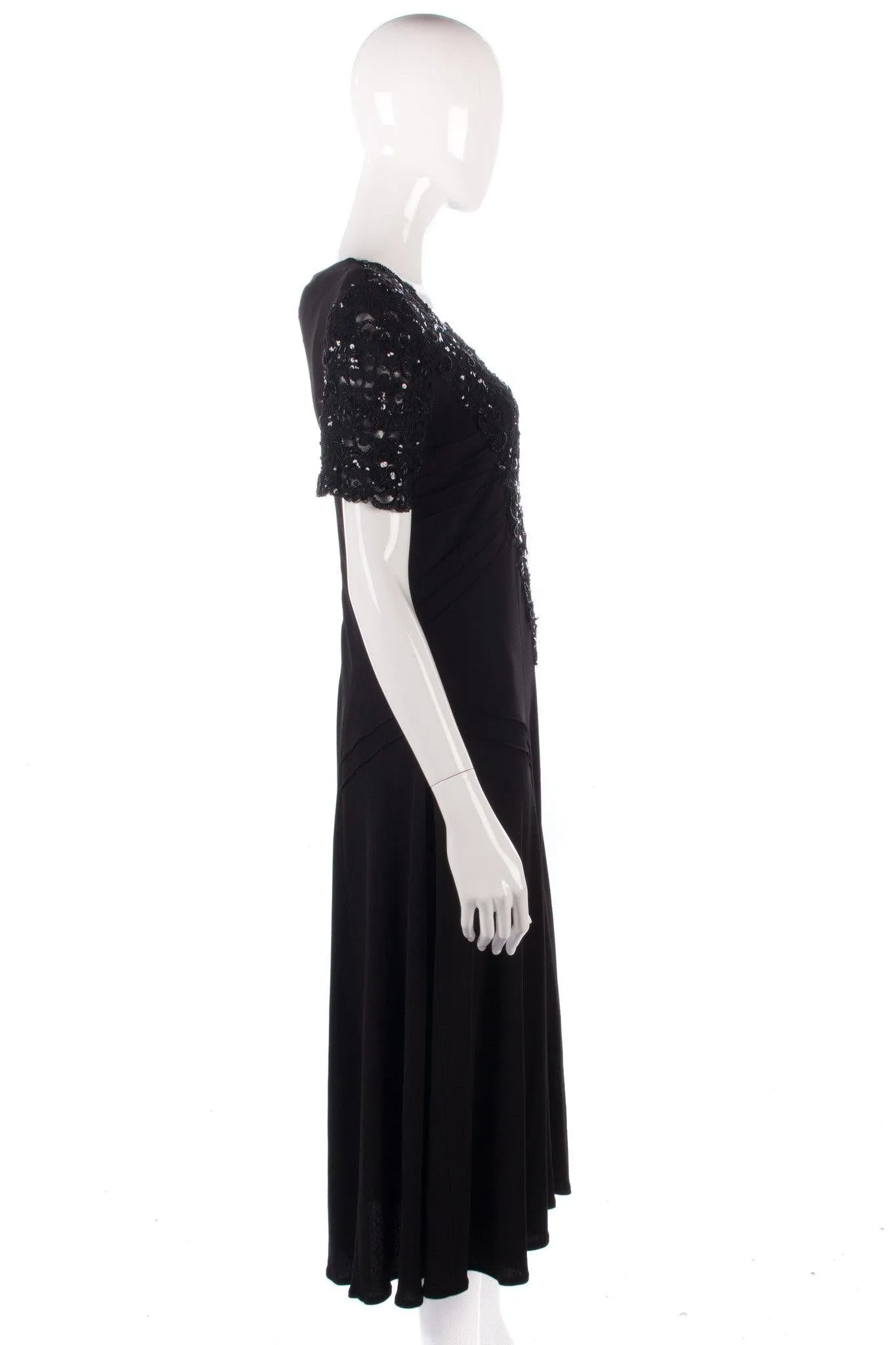 Sierra Designs Vintage black dress with beading size 10/12