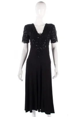 Sierra Designs Vintage black dress with beading size 10/12