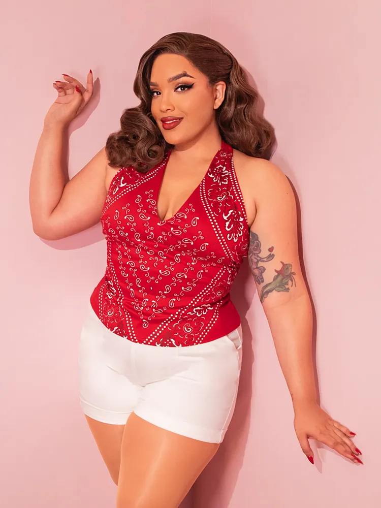 Universal Monsters: CREATURE FROM THE BLACK LAGOON™ Vintage Bandana Halter Top in Red
