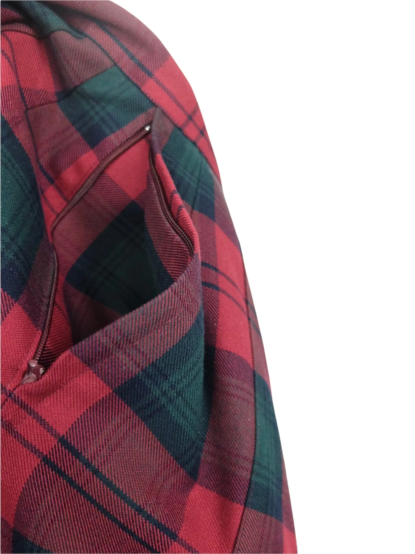 Vintage 80s Mod Punk Rocker Red Tartan High Waisted Pleated Midi Skirt | 24 Inch Waist | Size XS