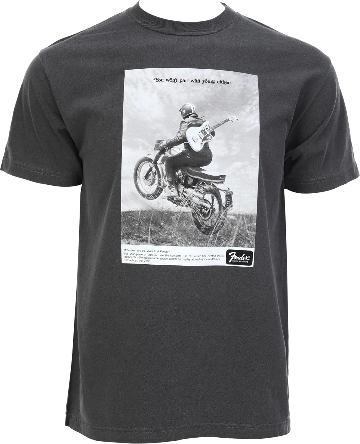 Vintage Ad Biker Tee, Graphite, L