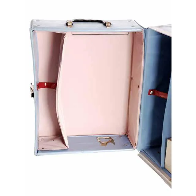 Vintage Barbie & Ken Trunk Case 1960s Ponytail Blue Vinyl