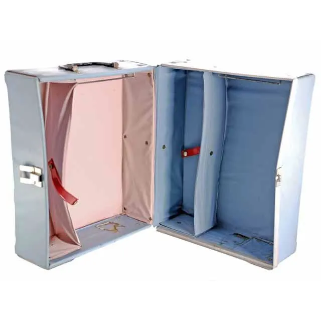 Vintage Barbie & Ken Trunk Case 1960s Ponytail Blue Vinyl