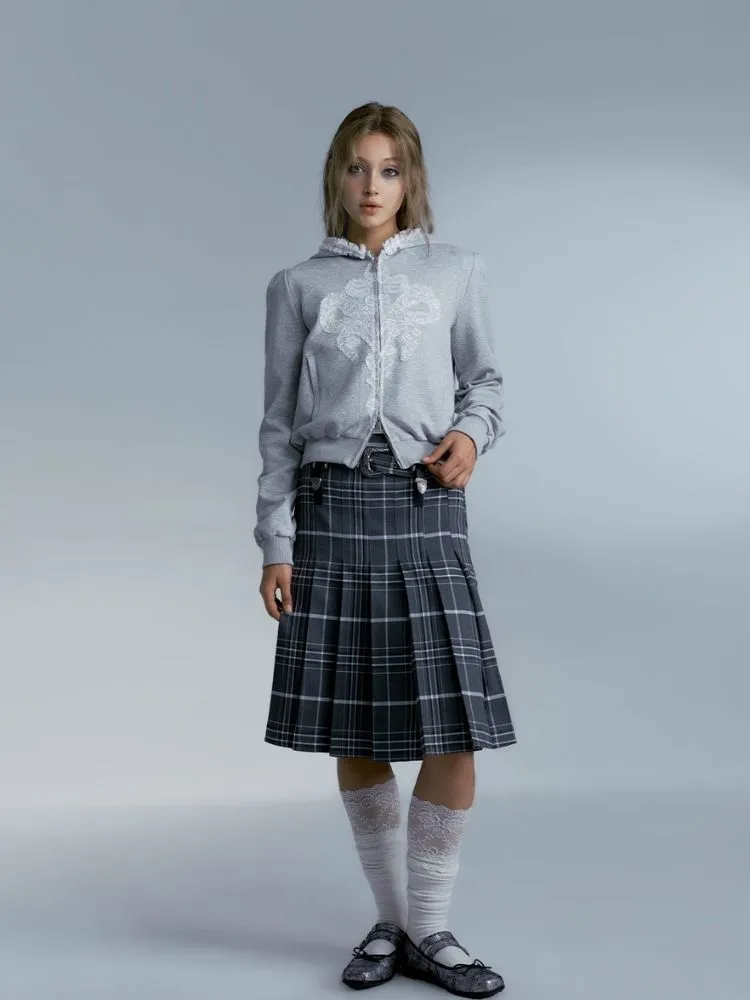 Vintage plaid college style pleated skirt【s0000007185】