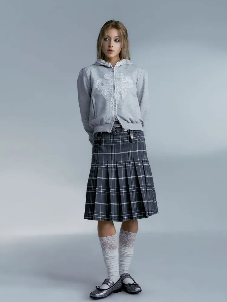 Vintage plaid college style pleated skirt【s0000007185】