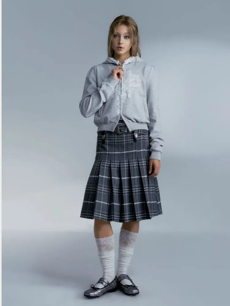 Vintage plaid college style pleated skirt【s0000007185】