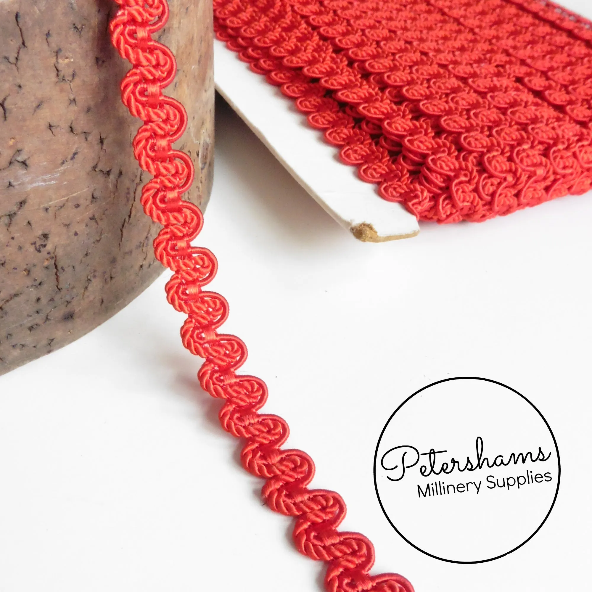 Vintage Red Silky Rope Braid Trim - 1m