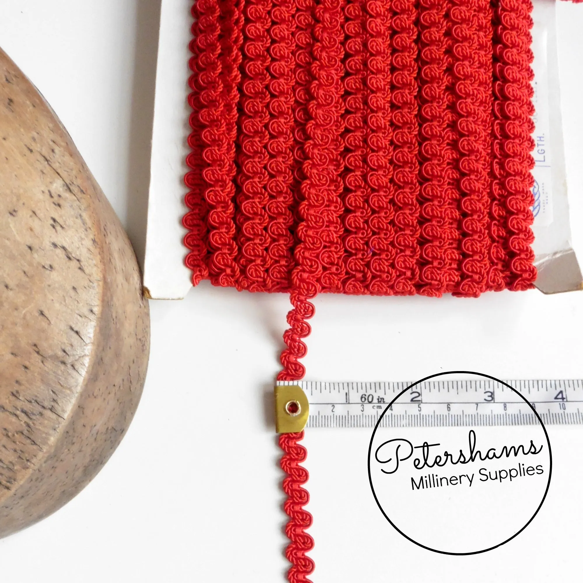 Vintage Red Silky Rope Braid Trim - 1m